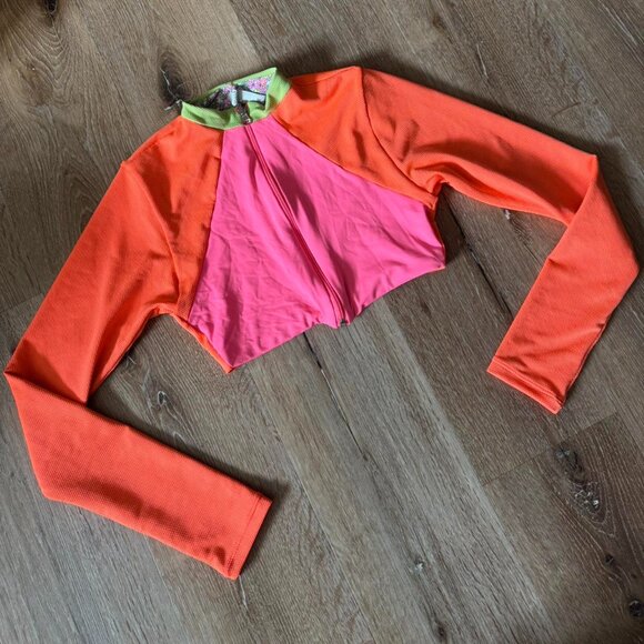 Maaji Lark Reversible orange pink Neon Floral Surf Bikini Set Size S - Picture 1 of 7